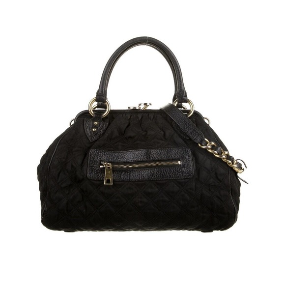 Marc Jacobs black Nylon With‎ Leather Trim quilted Stam Satchel Shoulder Bag - Picture 2 of 10